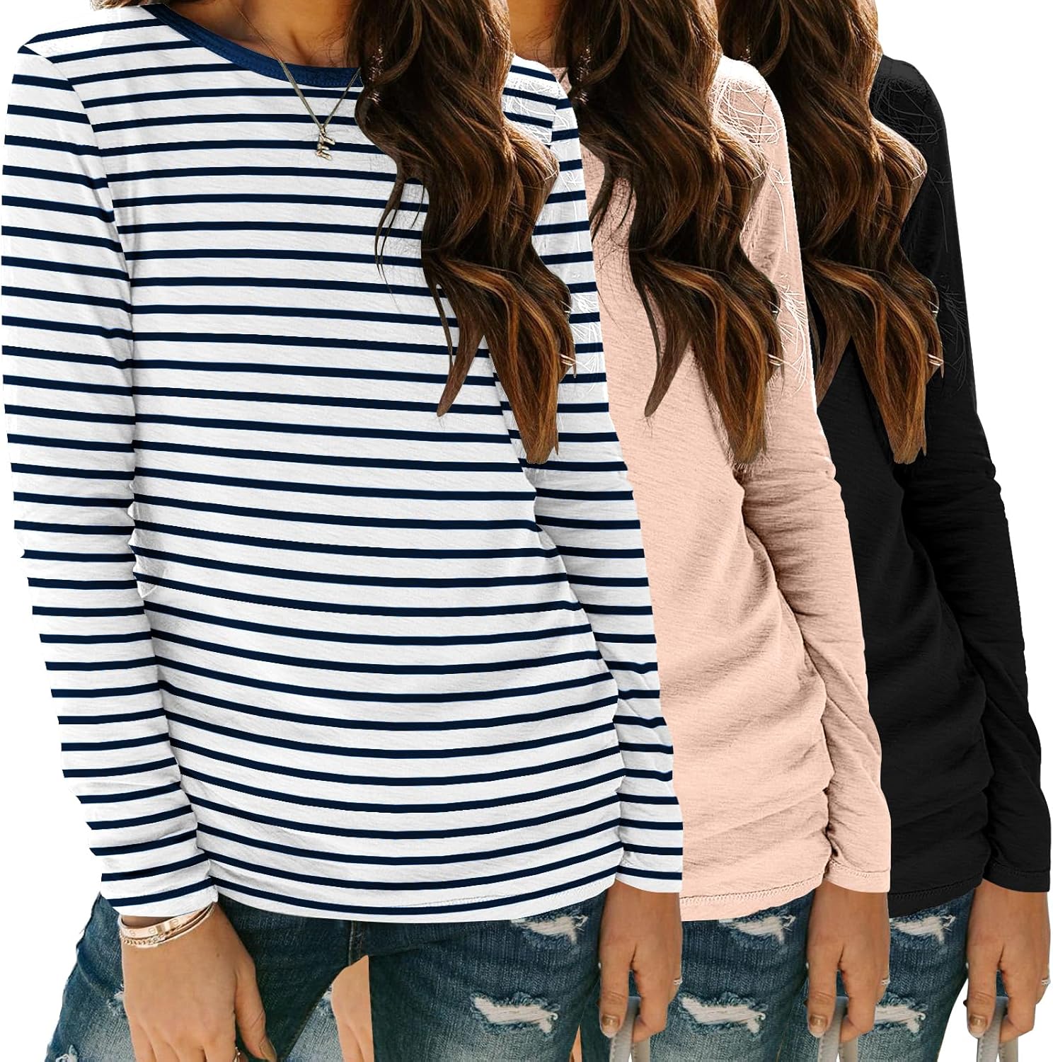 Zeagoo Long Sleeve Shirts for Women - Casual Soft Tee Tops
