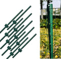 3 Feet Metal Fence Post Green, Pack of 10 - Durable Garden U Channel