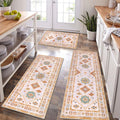 HEBE Boho Kitchen Rug Sets 3 Piece with Runner - Plush, Non Slip