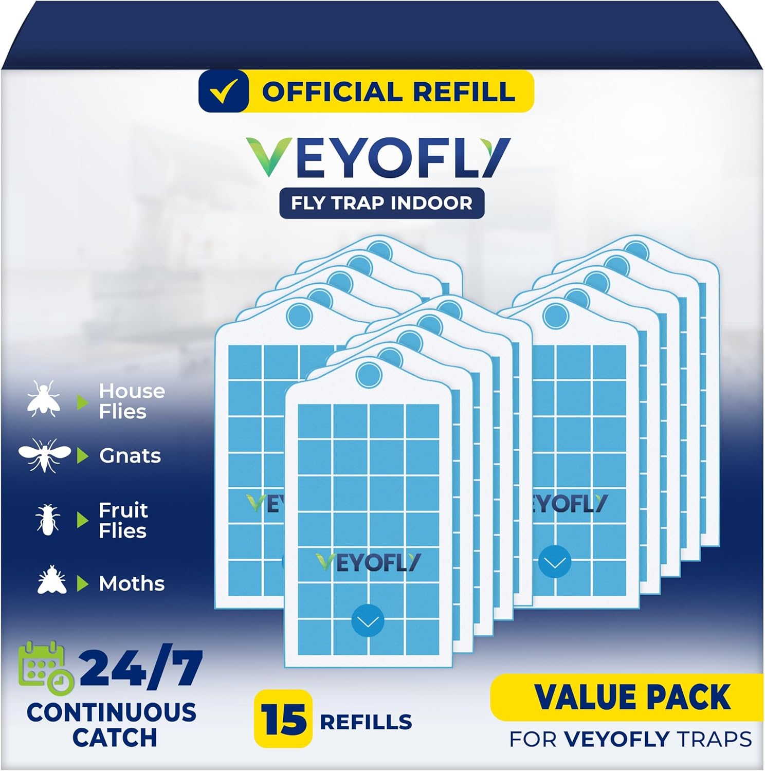 VEYOFLY Fruit Fly Traps for Indoors - Effective Gnat Catchers