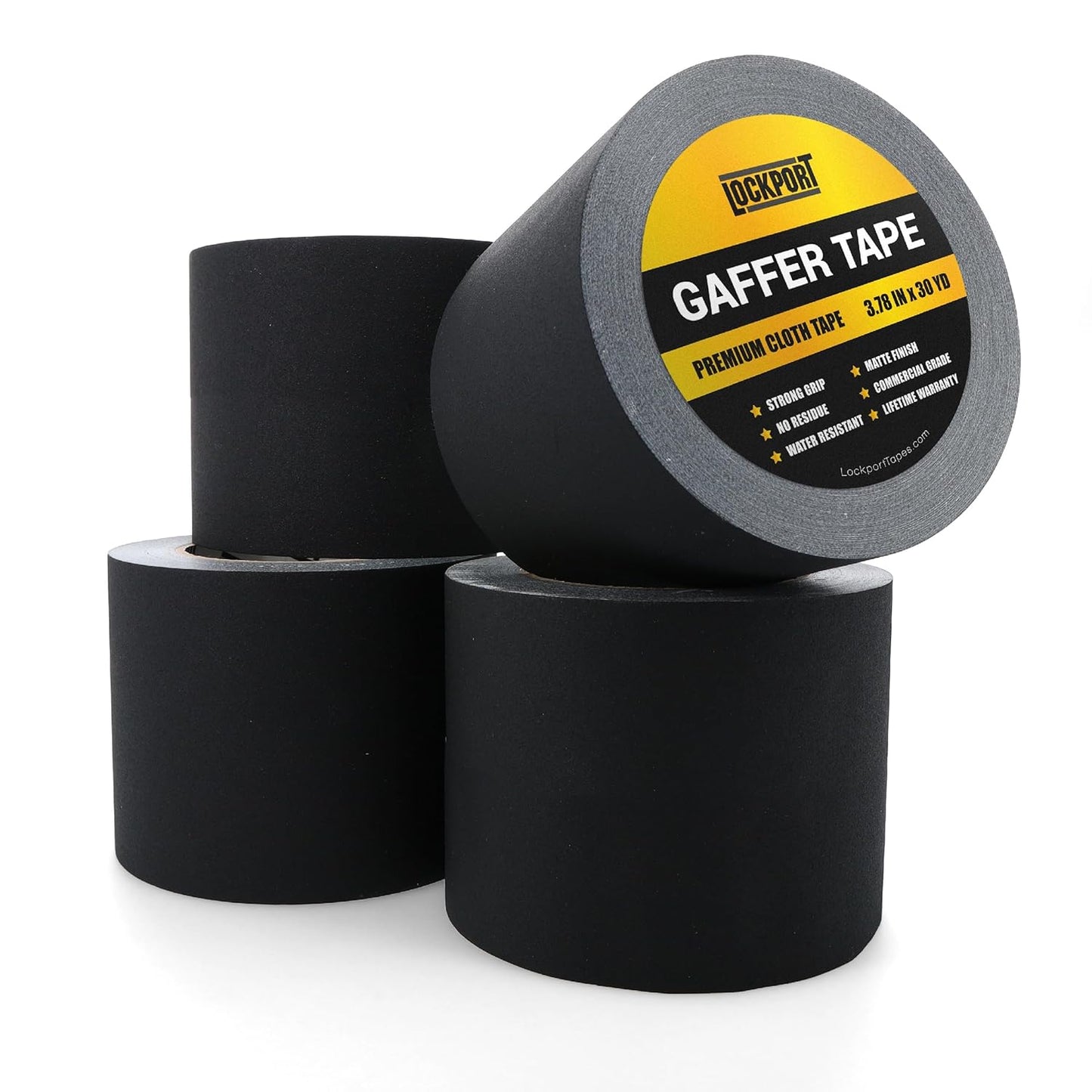 Lockport Black Gaffers Tape 4 inch x 30 Yards - Pro Quality