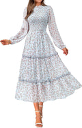 Floral Long Sleeve Maxi Dress - Flowy Boho Wedding Guest Dress