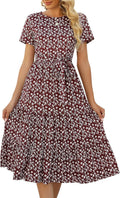 Lyrur Women's Tiered Midi Dress - Comfortable Casual Sundress