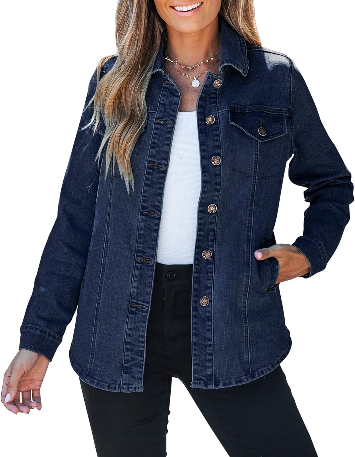 Luvamia 2025 Jean Jackets for Women Fashion Denim Oversized Shacket