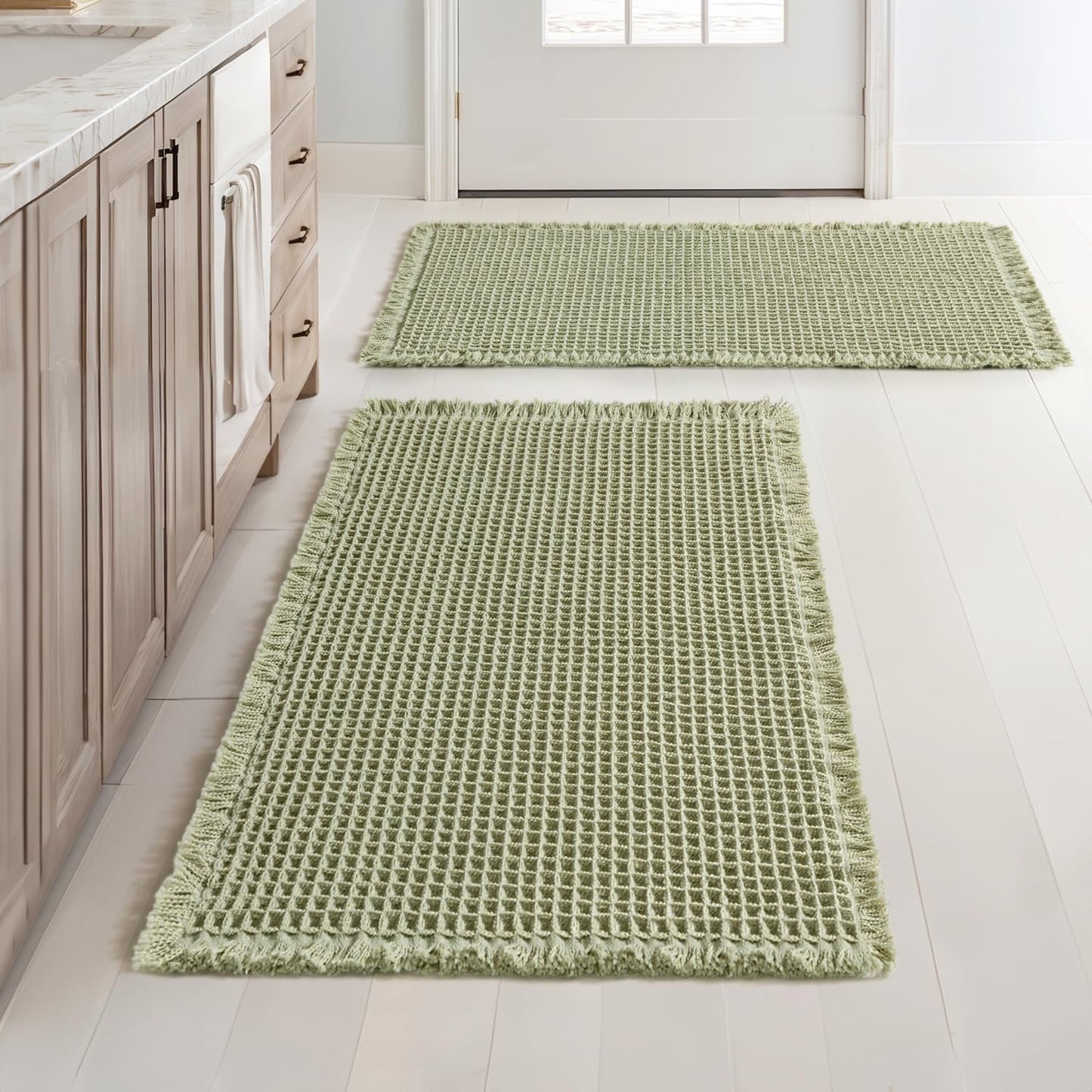 MIULEE Set of 2 Waffle Bathroom Rugs for Stylish Comfort
