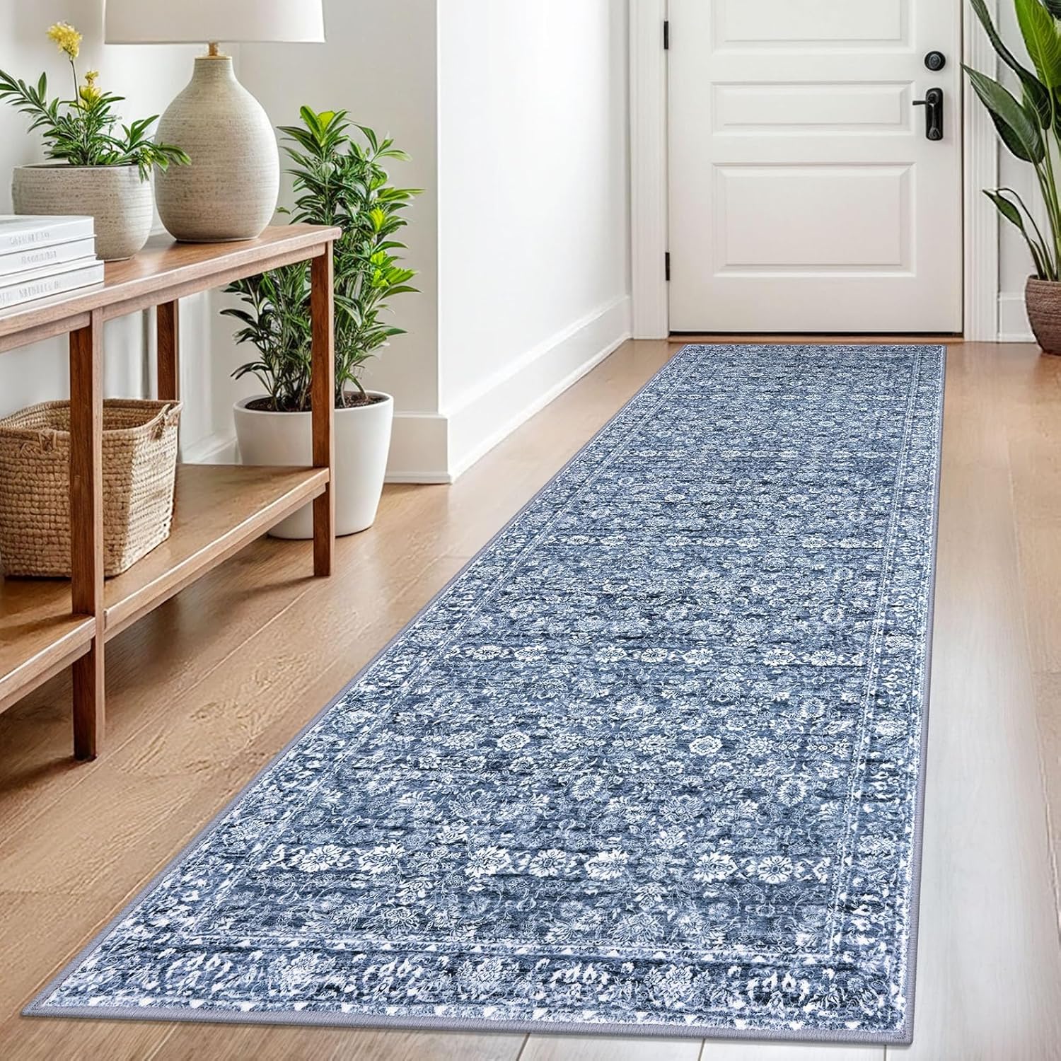 2.6x8 Washable Runner Rug for Kitchen with Non-Slip Backing