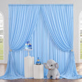 20ft x 10ft Baby Blue Backdrop Curtains for Parties - Seamless Photo