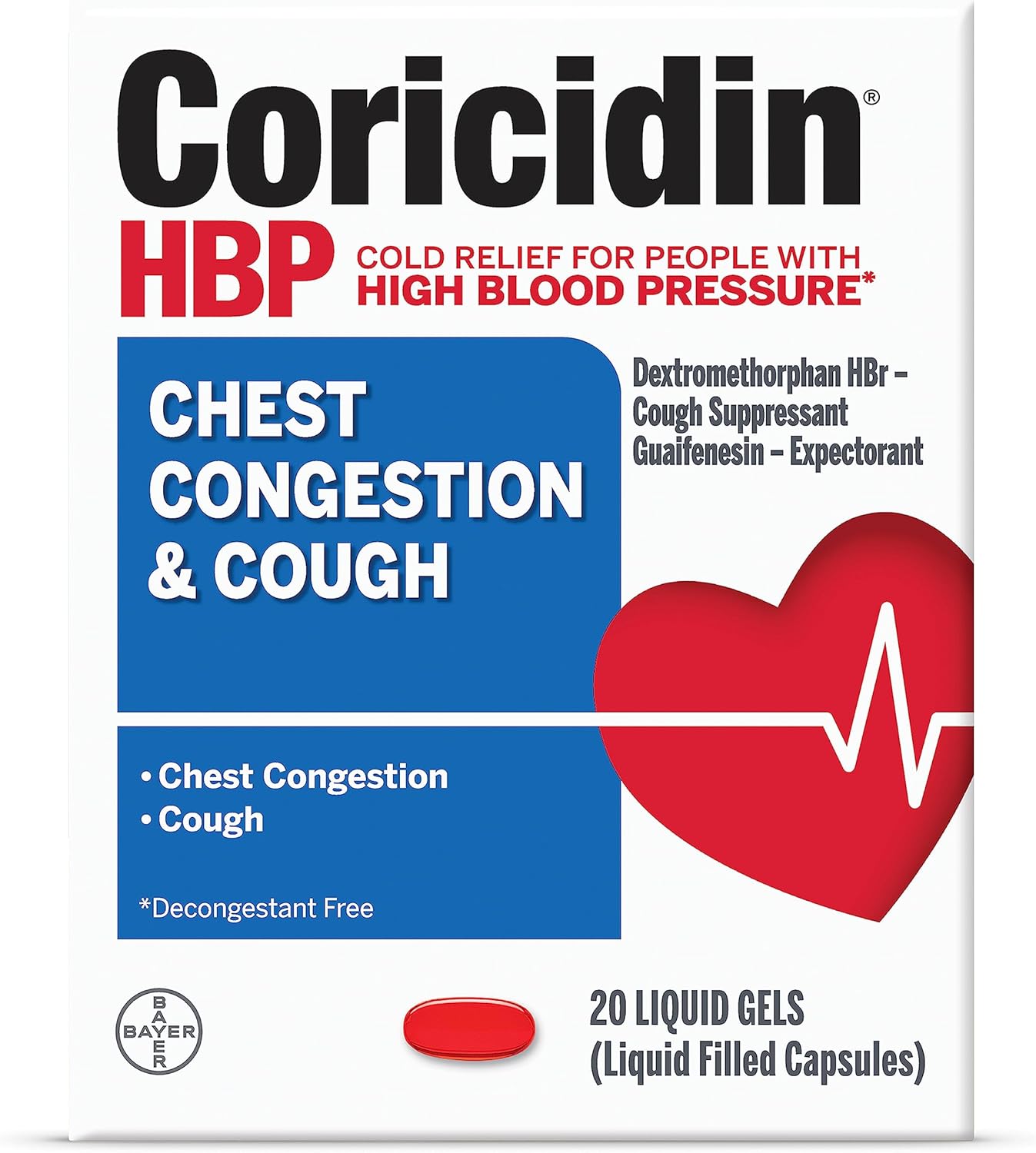 Coricidin HBP Chest Congestion & Cough Liqui-Gels for Relief