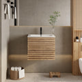 eclife 24ft Floating Bathroom Vanity with Sink Combo - Mid-Century
