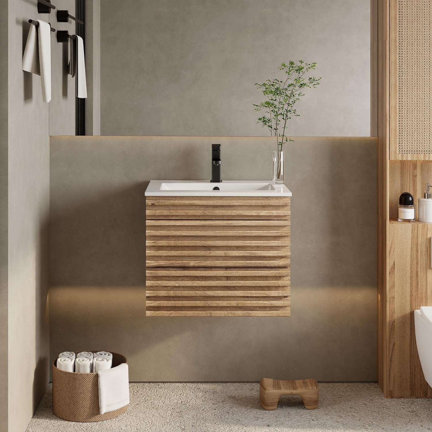 eclife 24in Floating Bathroom Vanity with Sink Combo for Style