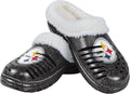 FOCO Women's NFL Team Logo Sherpa Lined Glitter Slipper Clogs - Warm