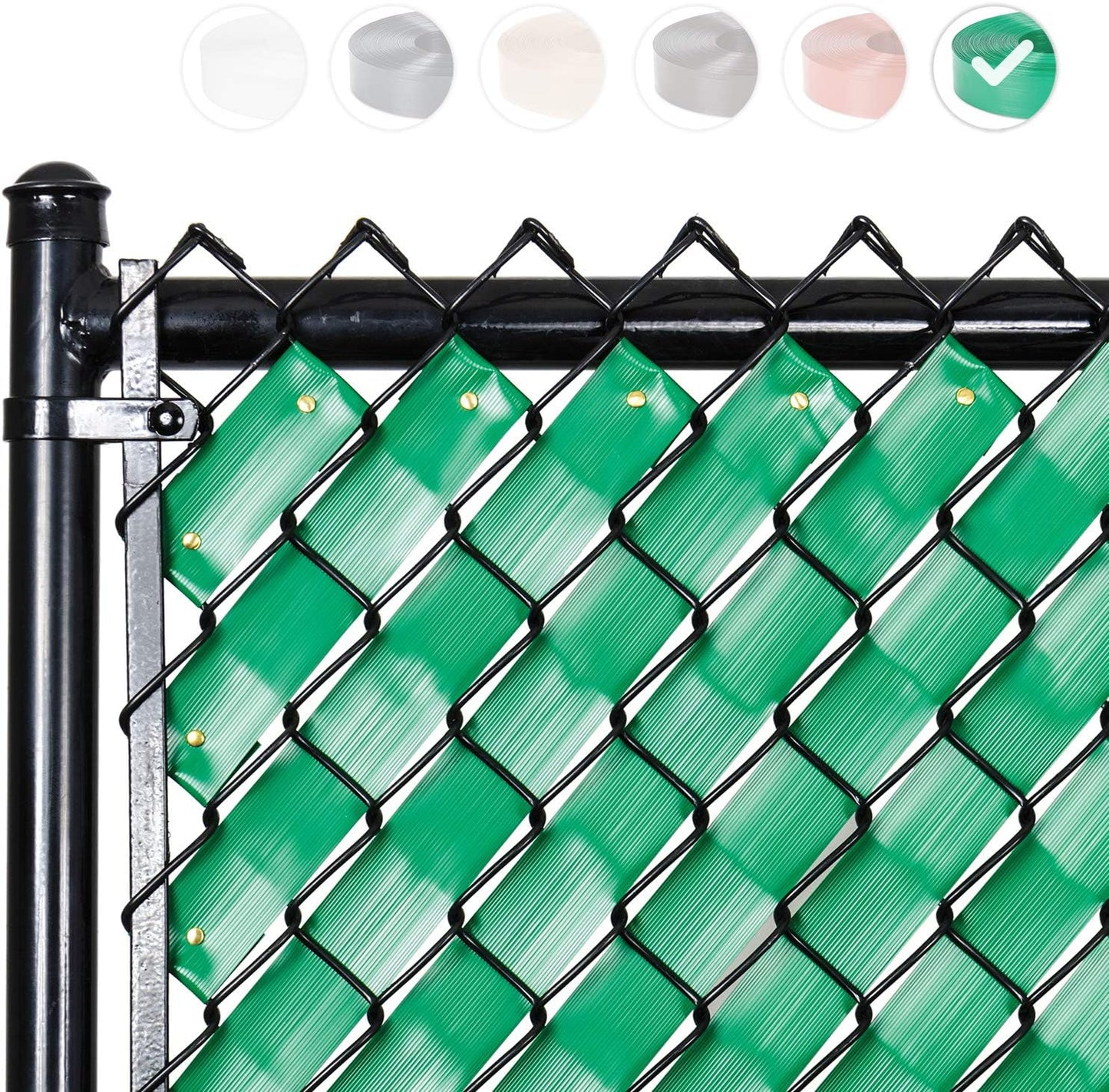 Chain Link Fence Privacy Tape in Emerald Green for Ultimate Coverage