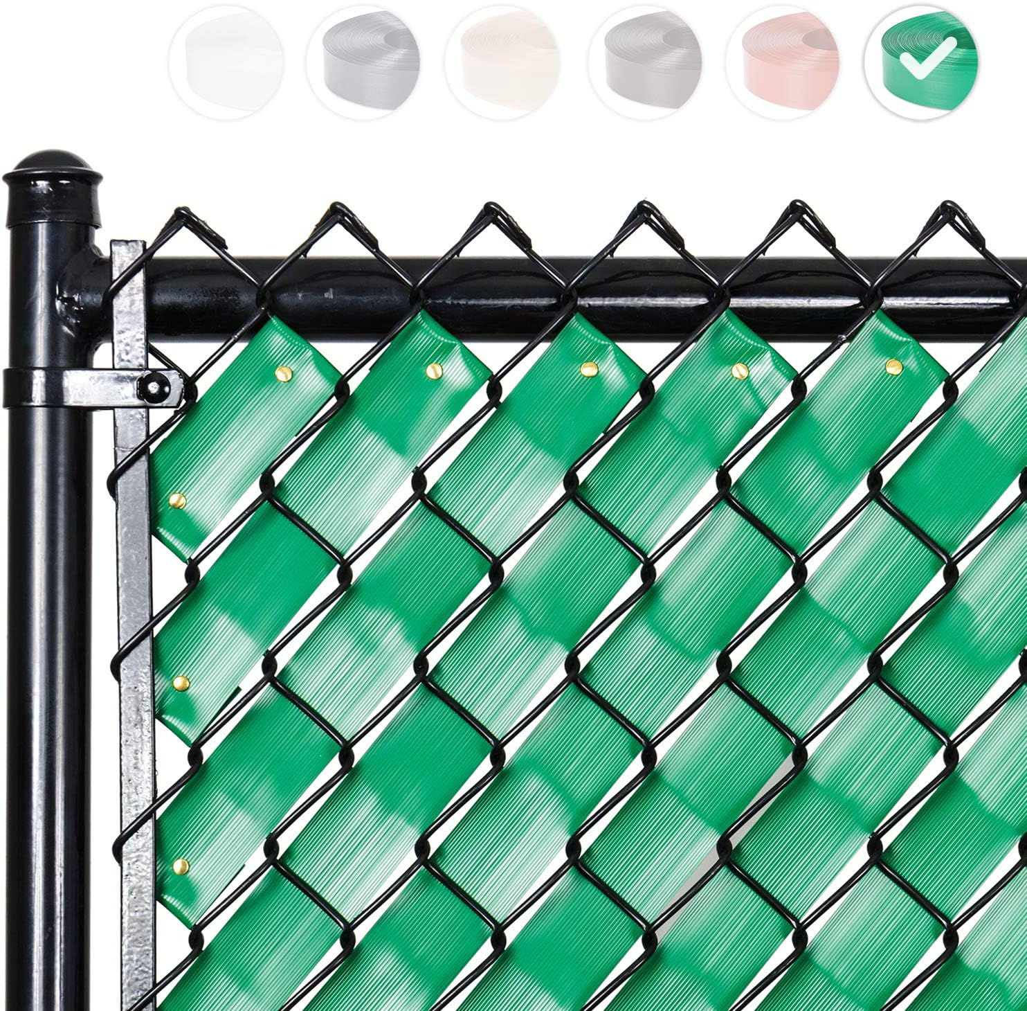 Chain Link Fence Privacy Tape in Emerald Green for Ultimate Coverage