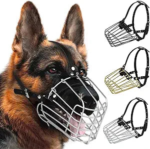 German Shepherd Dog Muzzle Metal Basket for Training and Control