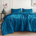 Full Size Pintuck Comforter Set - Elegant Teal Bedding