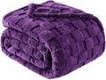 King Size Purple Flannel Fleece Blanket 90x104 in - Lightweight Warmth