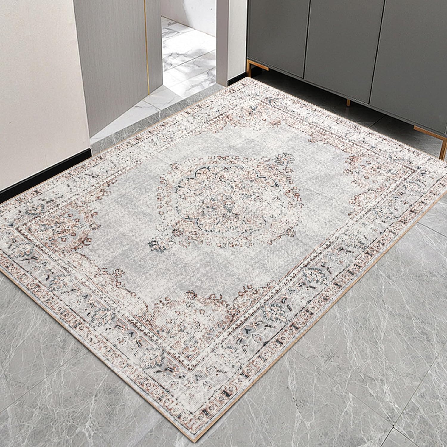 Easy-Going Boho Area Rug 3x5 Entryway Rug for Stylish Homes