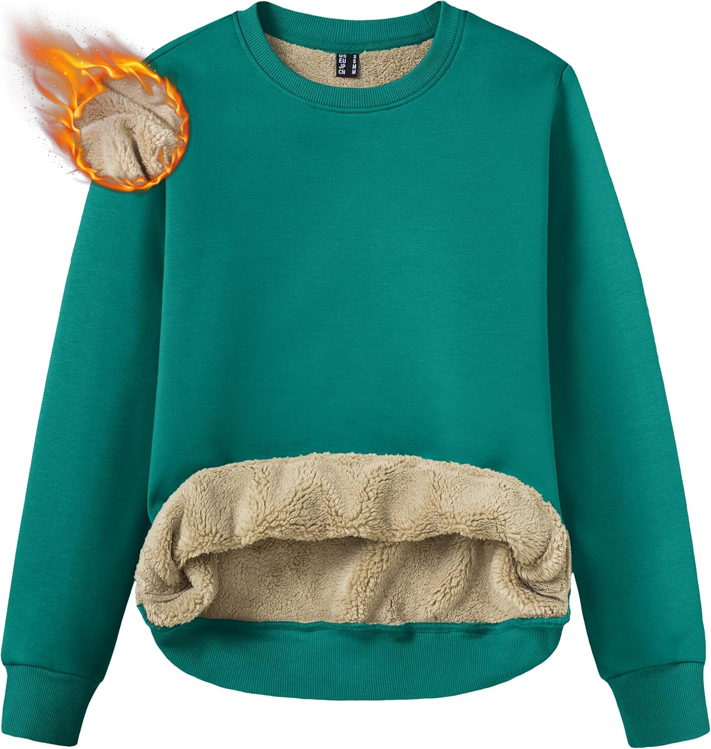 TACVASEN Women's Fleece Lined Crewneck Sweatshirt for Winter