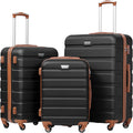 Coolife Luggage 3 Piece Set Spinner Hardshell Suitcases - Lightweight
