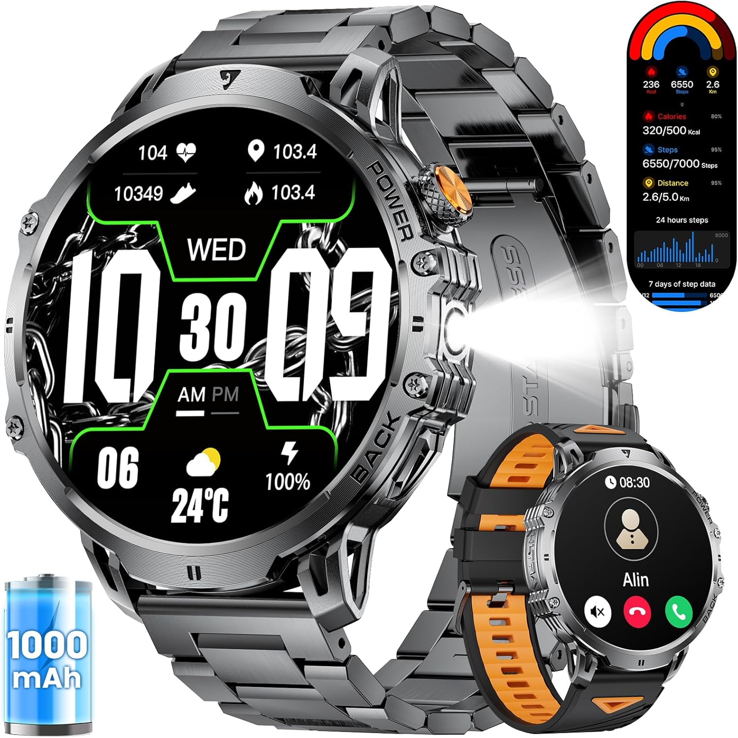 LIGE Smart Watches for Men with 50+ Days Standby & 1.85in Screen