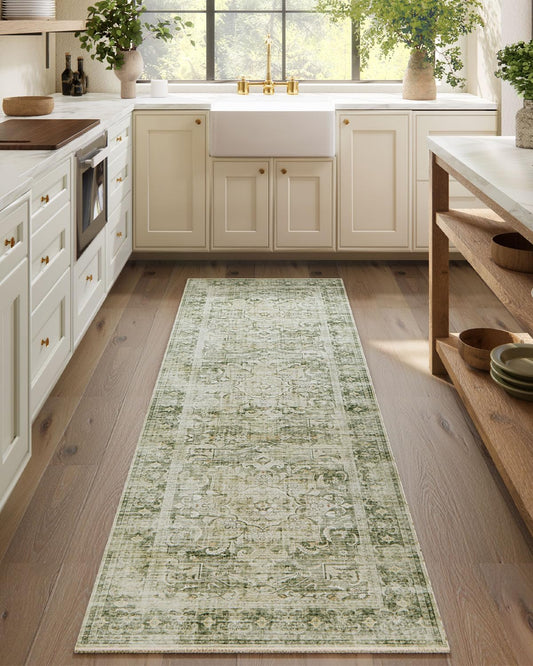 Washable Runner Rug Non Slip for Kitchen and Hallway Use