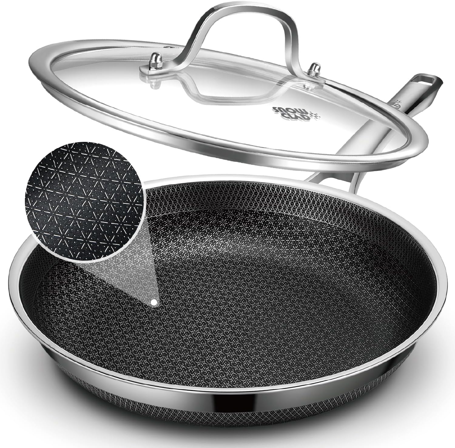 10 Inch Hybrid Non Stick Frying Pan with Lid for Versatile Cooking