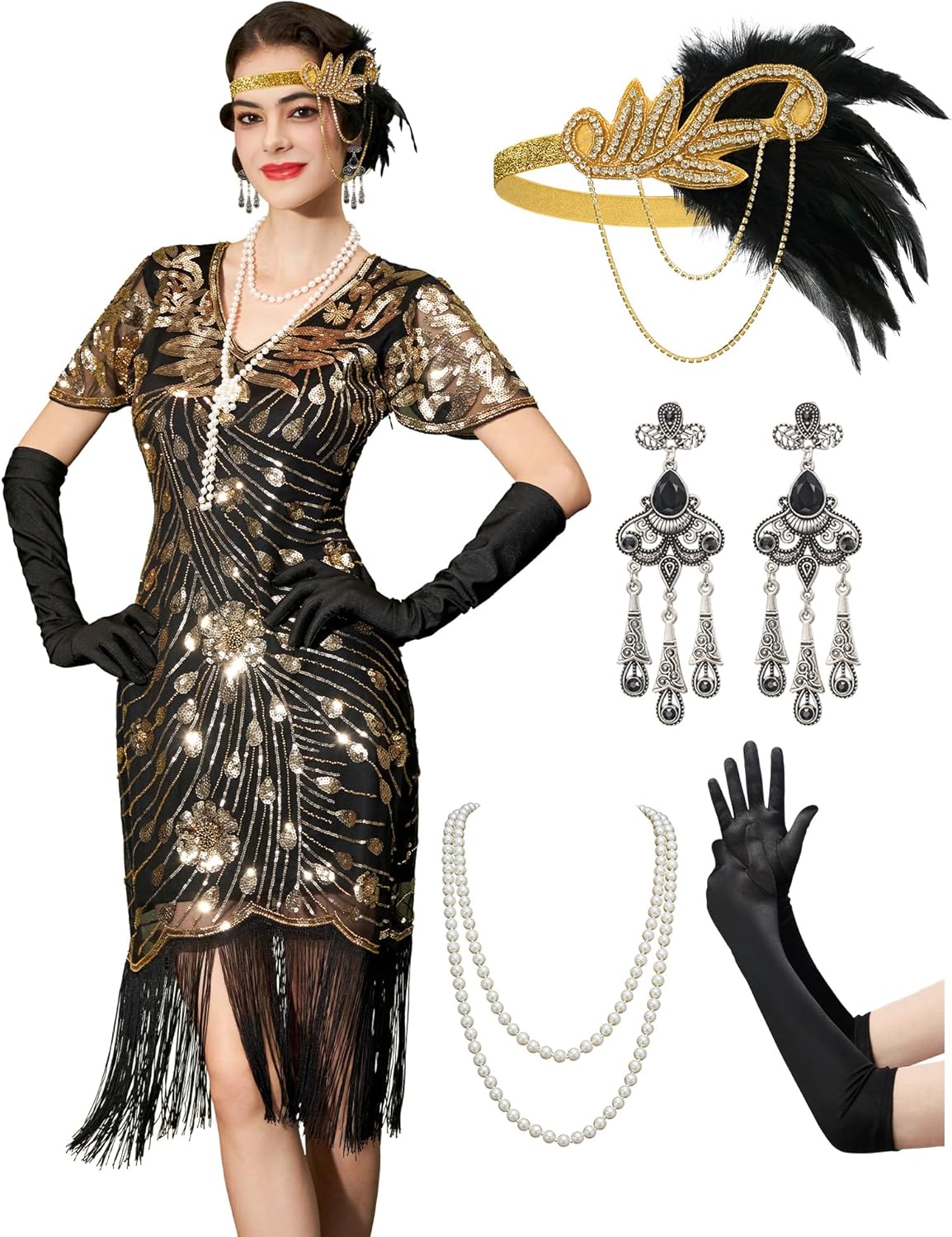 YESSA Flapper Dresses 1920s for Great Gatsby Themed Events