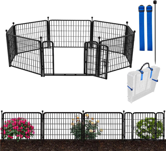 ADAVIN Garden Fencing 24 Inch High Decorative Pet Fence Panels