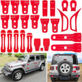 26PCS Exterior Trim Kit for Jeep Wrangler JL JLU 2018-2023 - Red