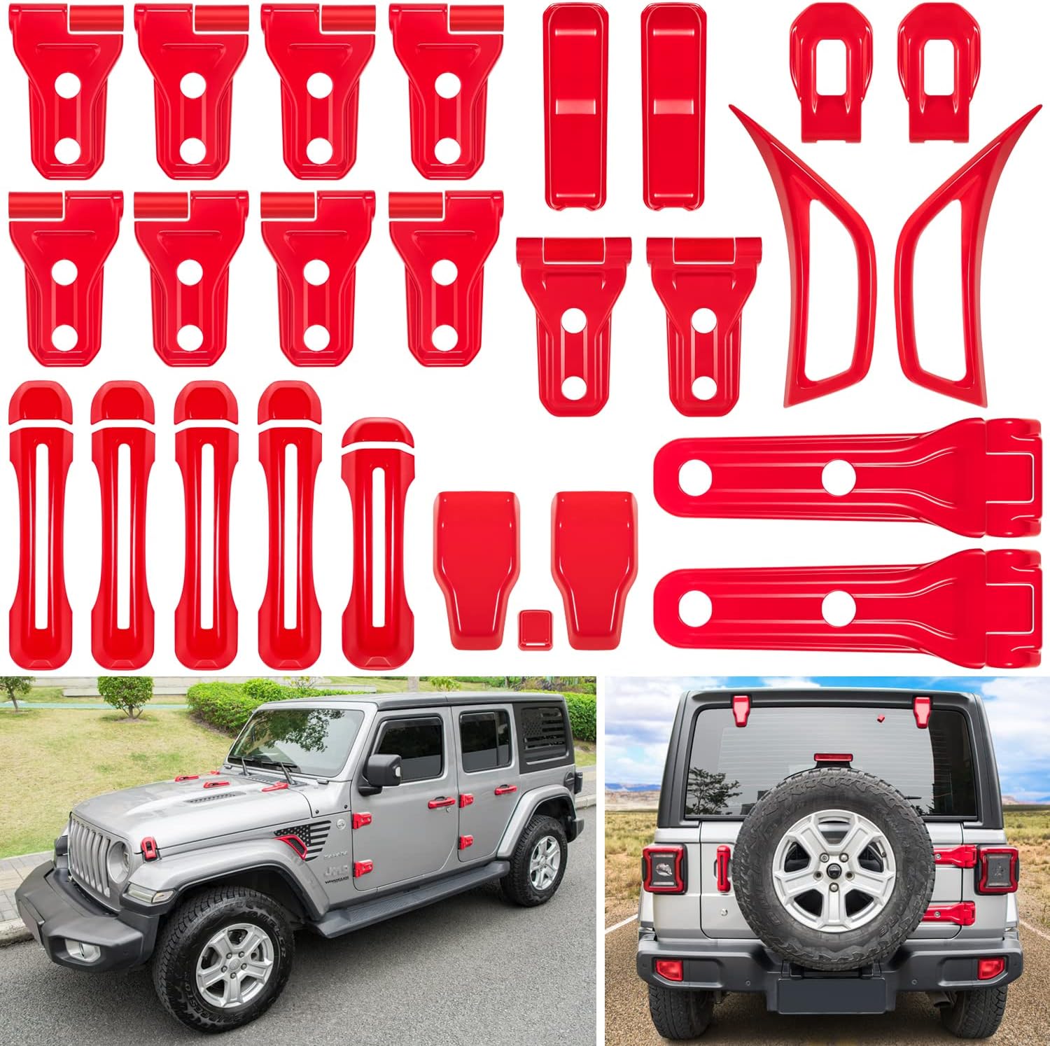 26PCS Full Set Exterior Decoration Trim Kit for Jeep Wrangler JL