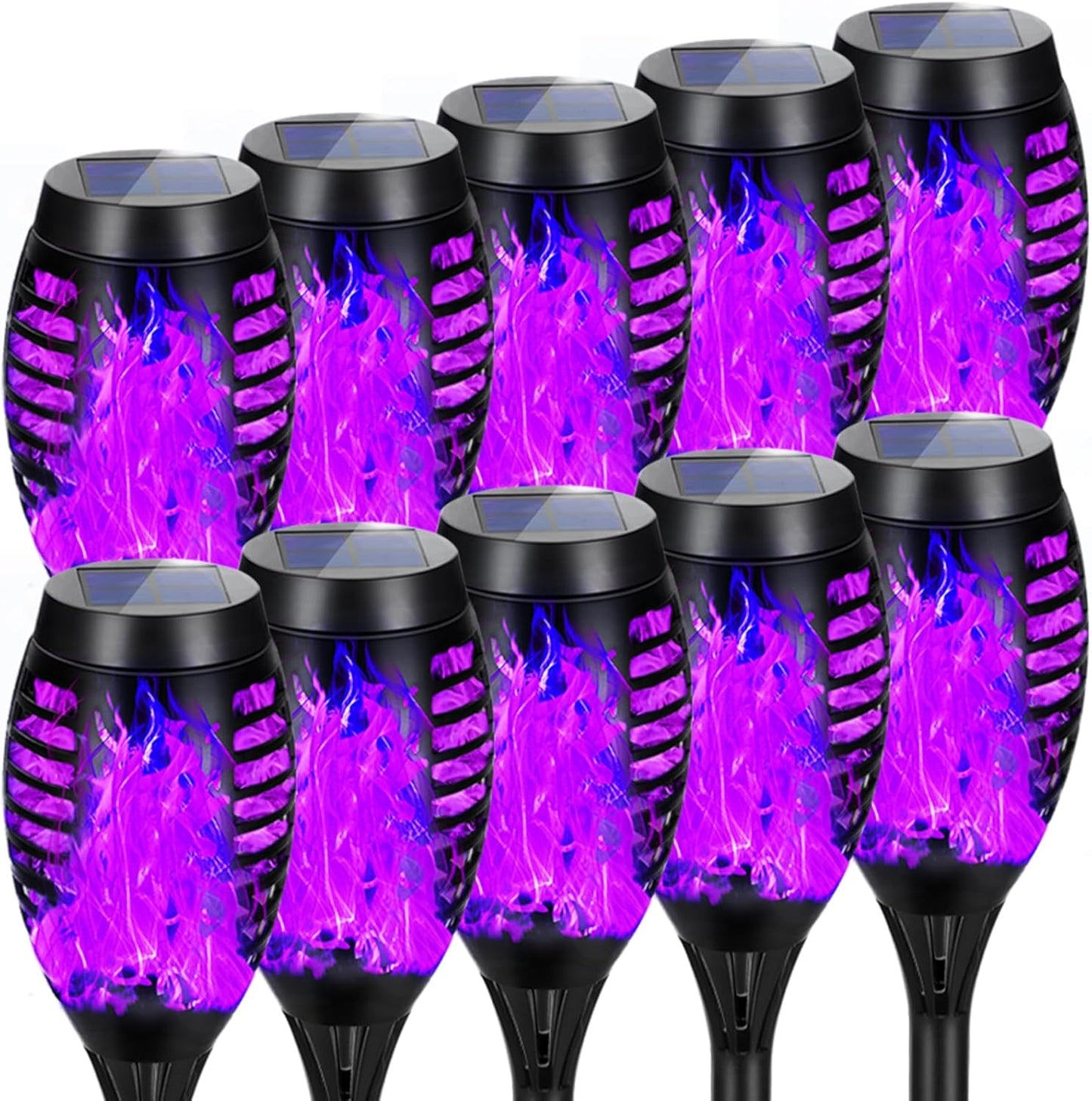 Solar Lights Outdoor Halloween Decorations with Flickering Flames