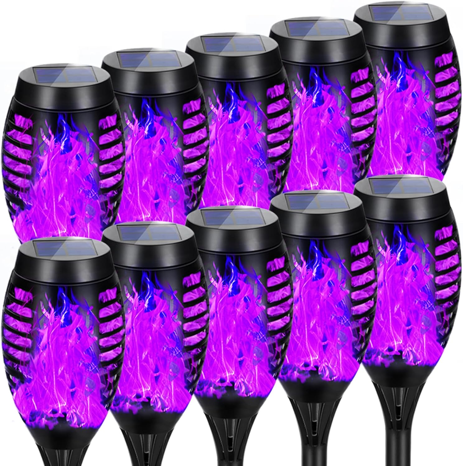 Solar Lights Outdoor Halloween Decorations with Flickering Flames