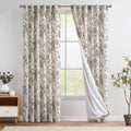 Lined Linen Blend Floral Curtains 84in - Peony Print Panels