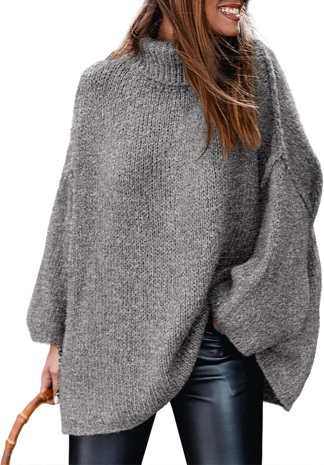 PRETTYGARDEN Women's Turtleneck Oversized Sweater for Fall