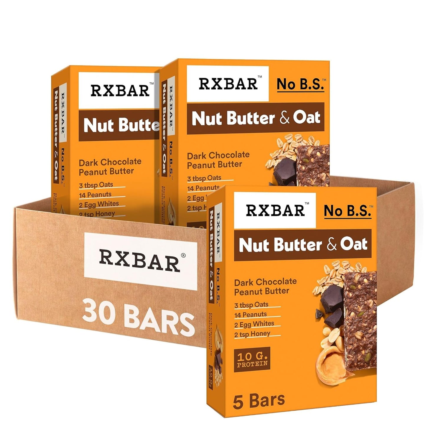 RXBAR Nut Butter and Oat Protein Bars - Dark Chocolate Delight