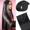 Clip in Hair Extensions Real Human Hair 22in - Seamless Volume