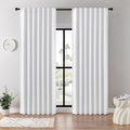 Faux Linen Blackout Curtains 90 in - Full Light Blocking for Bedroom