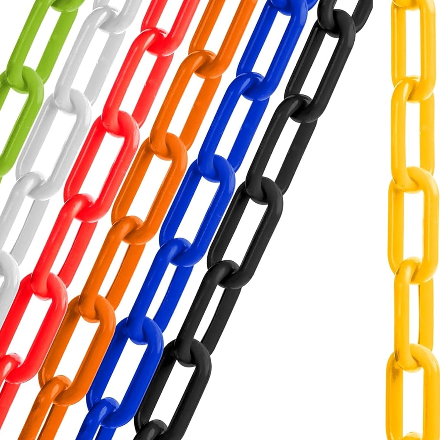 Durable 2in x 100ft White Plastic Safety Chain with UV Protection