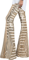 EVALLESS Women's Glittery High Rise Trousers for Glamorous Style