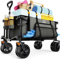 Collapsible Wagon Cart Heavy Duty Foldable Grey - Wide Wheels