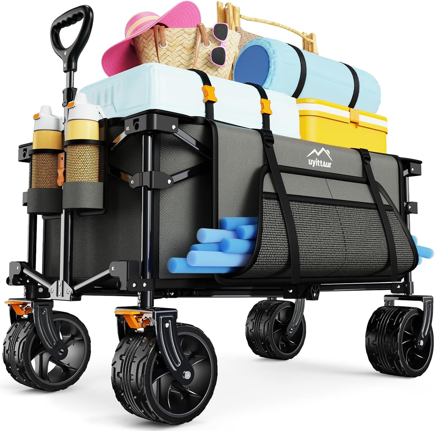 Collapsible Wagon Cart Heavy Duty Foldable for Outdoor Use