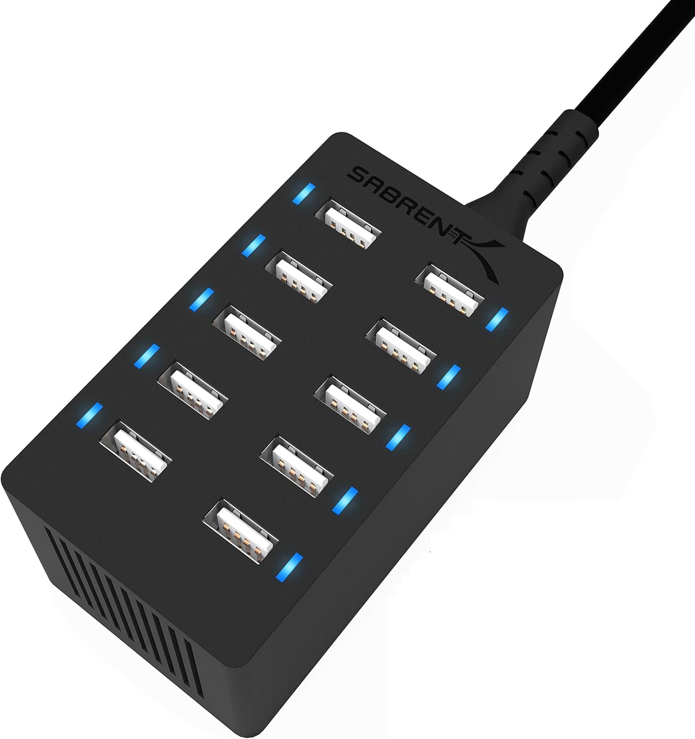 Sabrent 10-Port USB Rapid Charger for Family Devices - 60W Power
