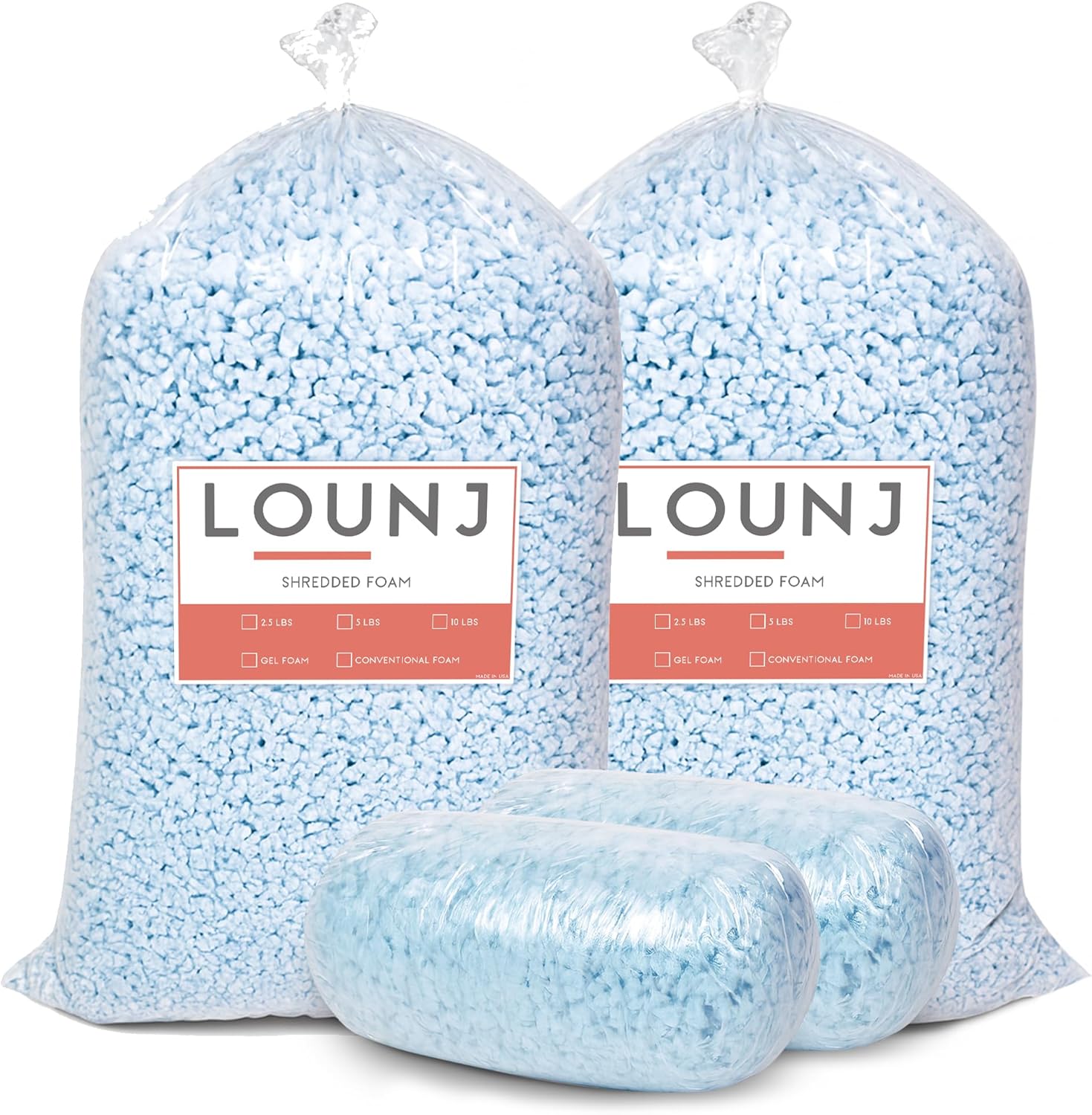 Lounj Shredded Memory Foam Fill for Cushions and Crafts