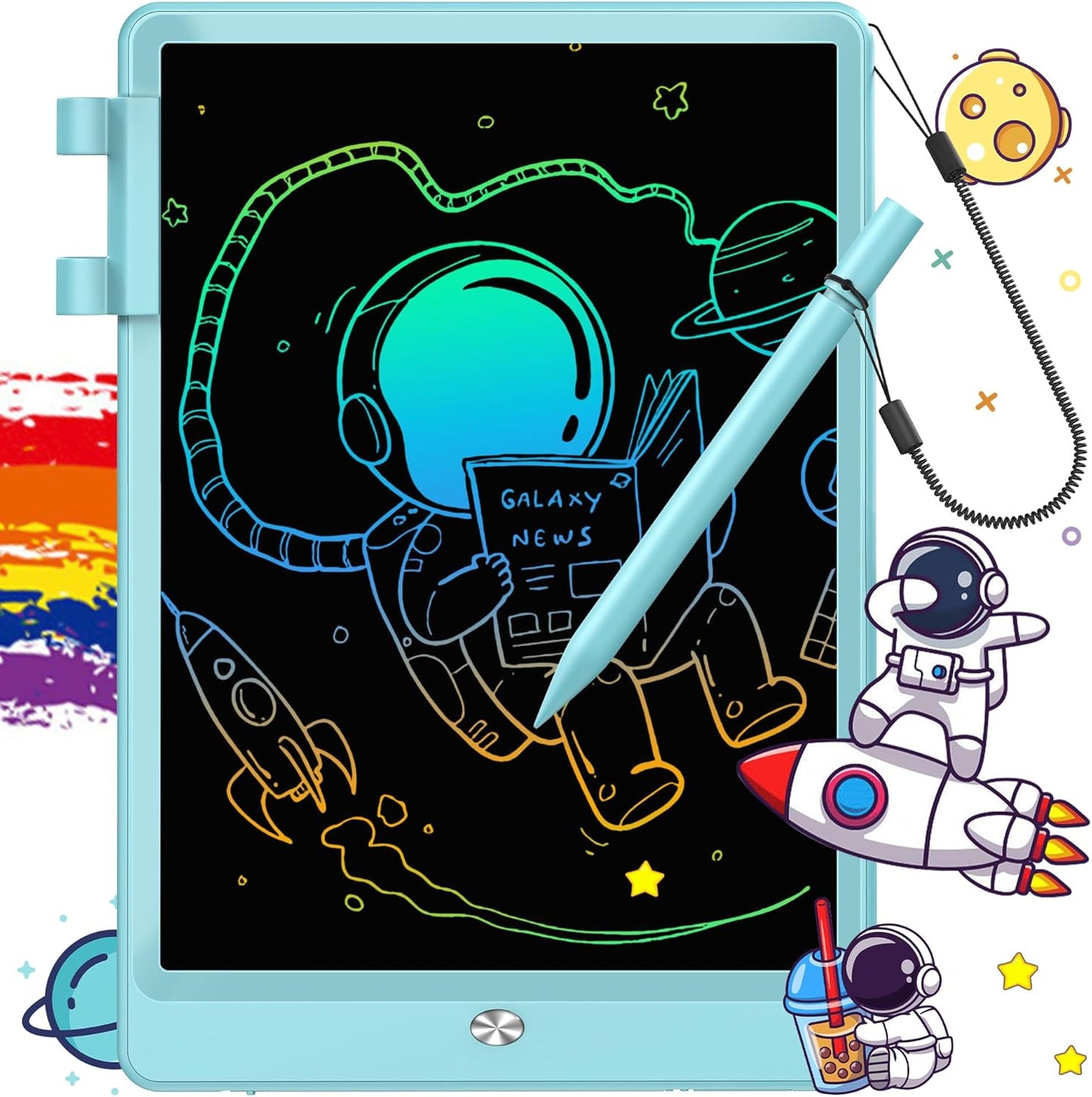 FLUESTON 10 Inch Colorful LCD Writing Tablet for Kids