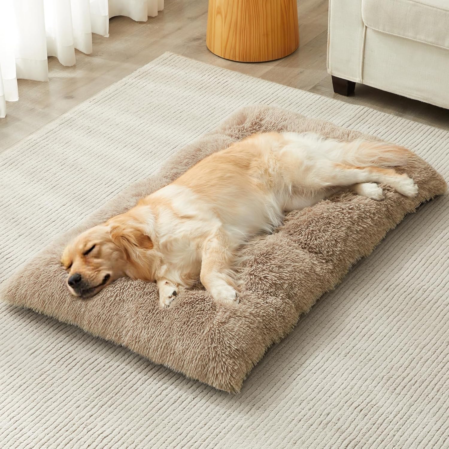 Plush Dog Bed for Large Dogs - Cozy Crate Pad for Comfort