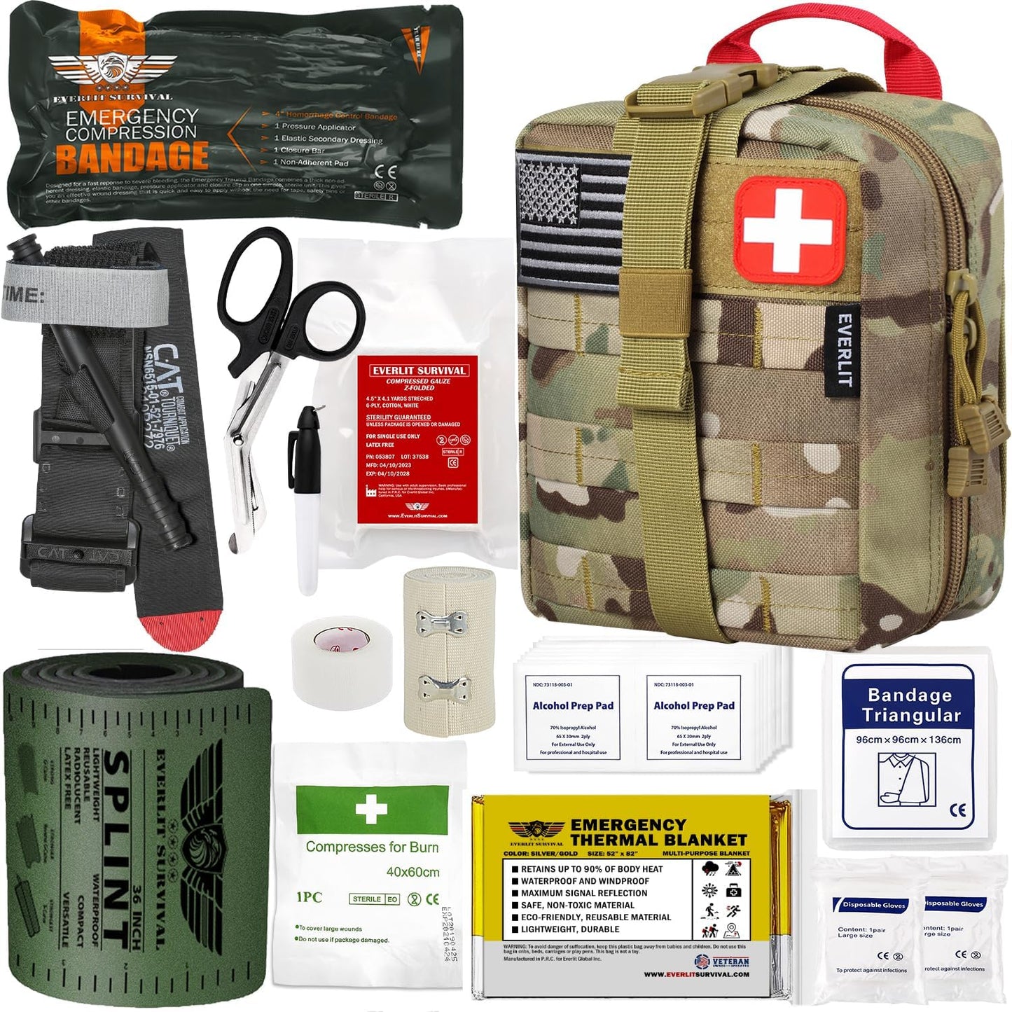 EVERLIT Emergency Trauma Kit for Critical Wounds and First Aid