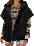 Quilted Puffer Vest Casual Hooded Short Sleeves - Lightweight Warmth