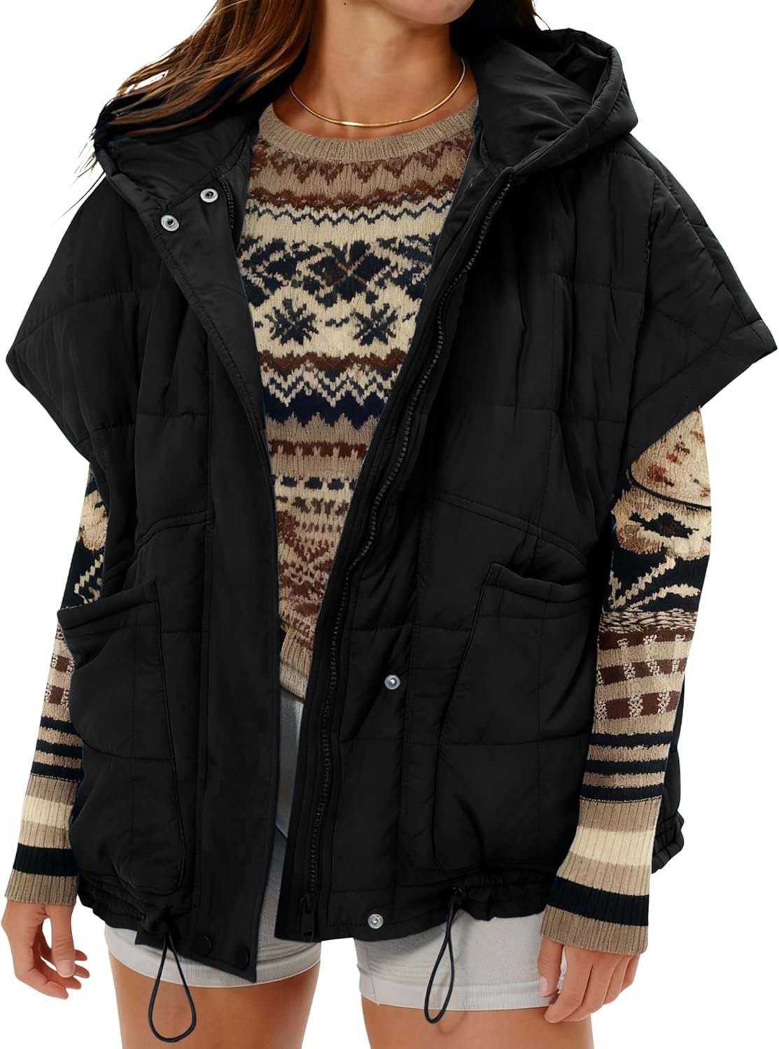Zhiyouni Women's Quilted Puffer Vest for Stylish Outdoor Wear