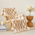 Checkered Blanket Cozy Soft Throw Blanket for Couch Bed - Twin 60ftx80