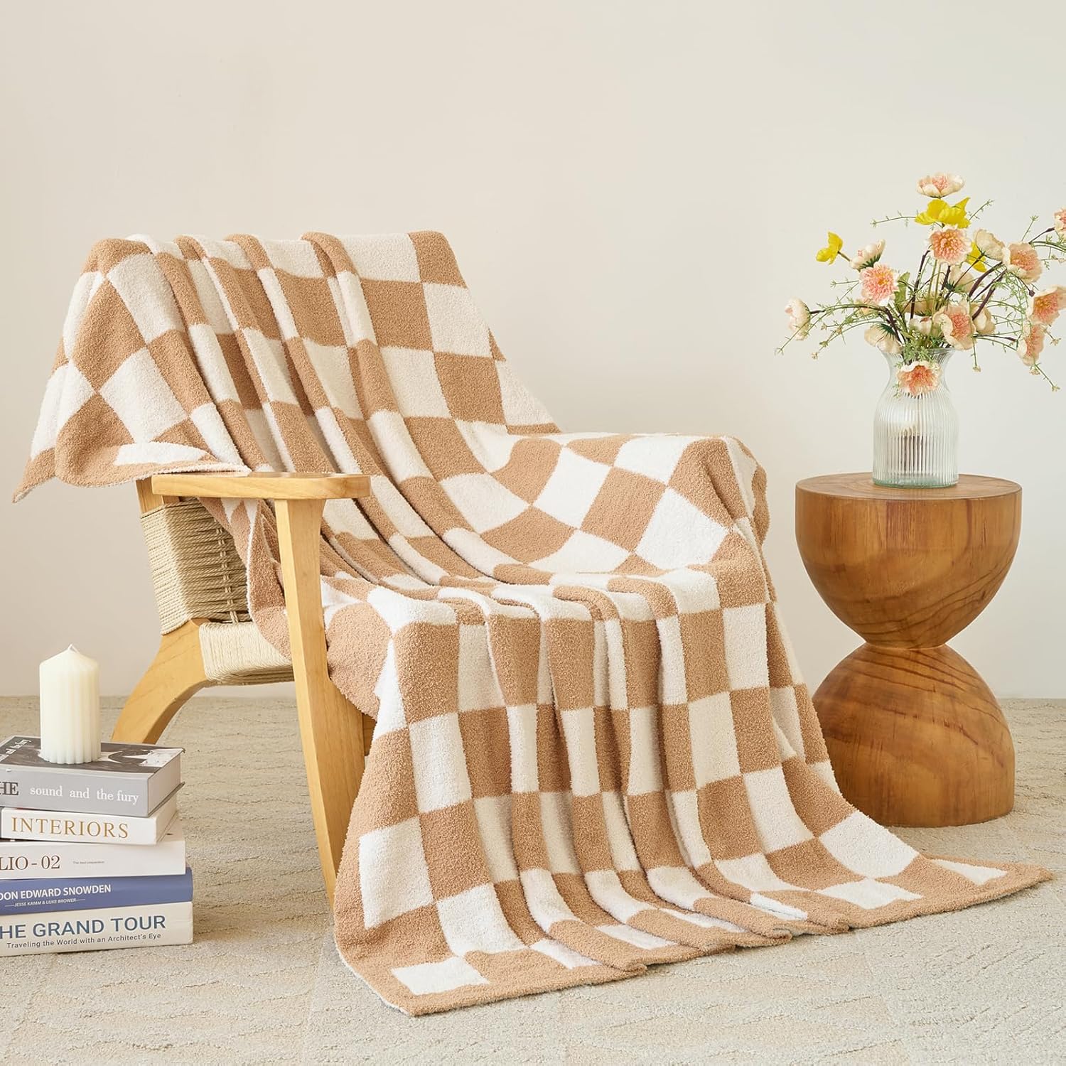 Checkered Blanket for Couch Bed - Cozy Soft Throw Blanket